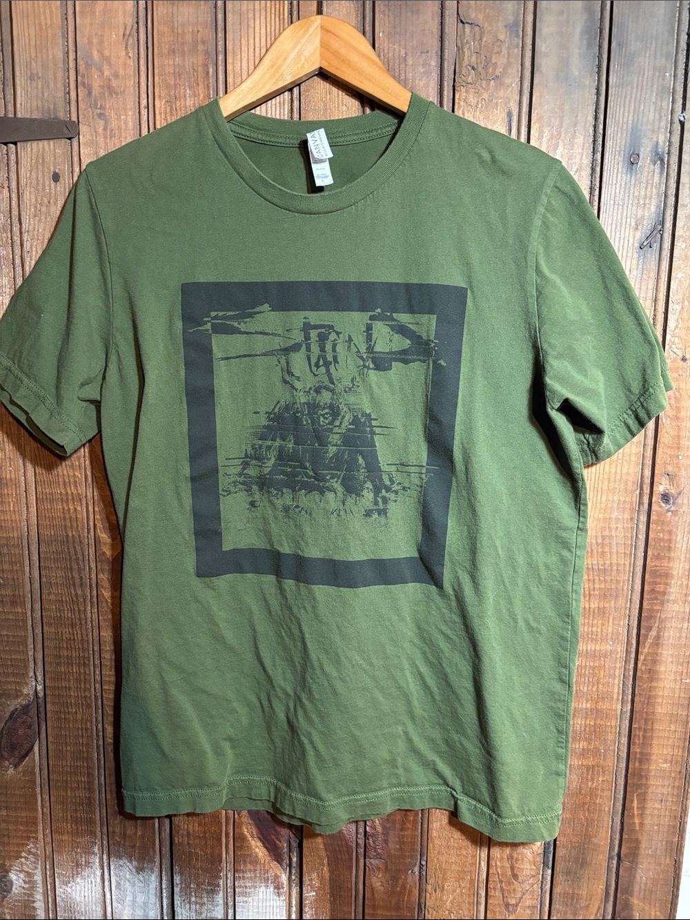 Men's Staind Band Olive Green Graphic Tee